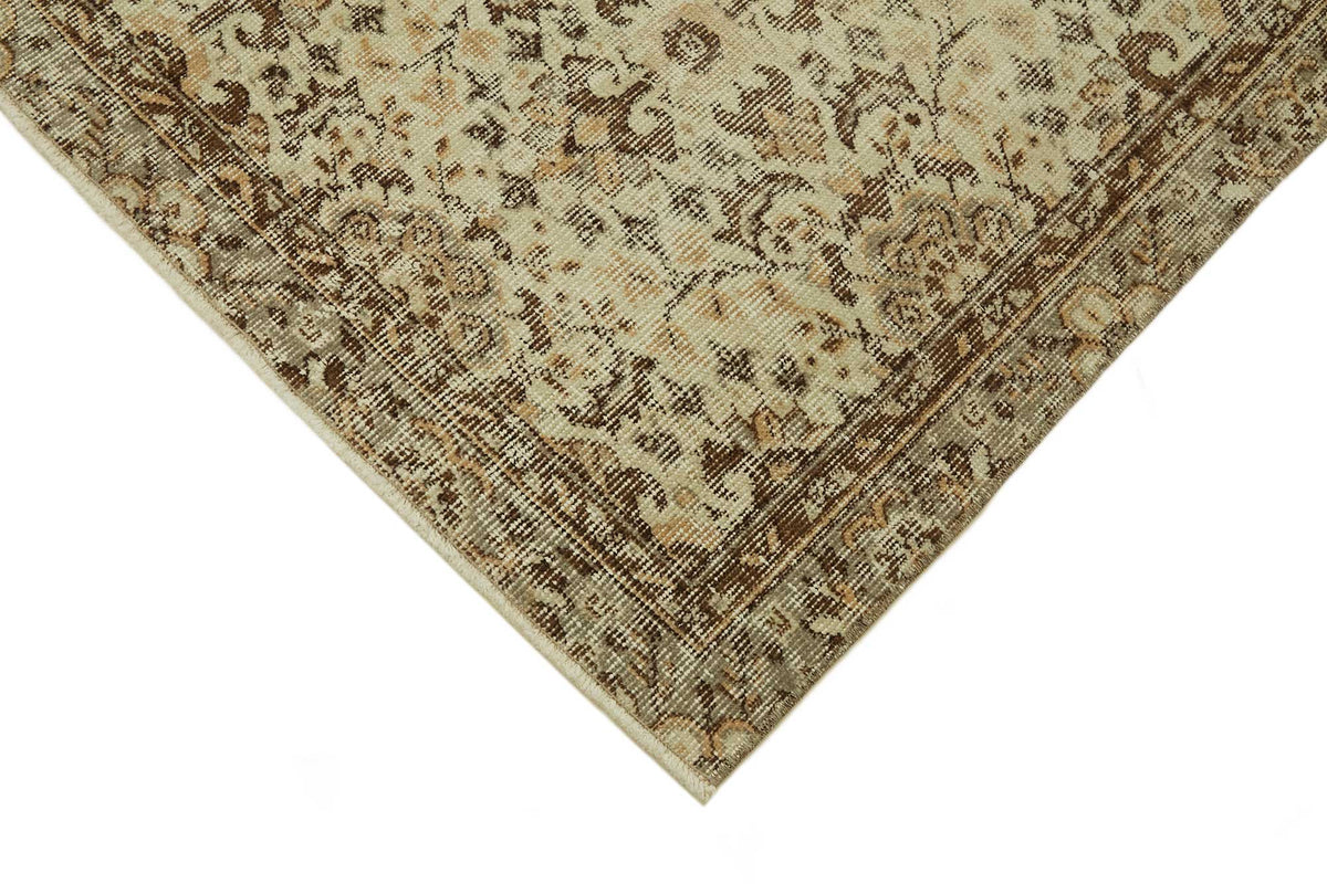 Tavik Bej Kahverengi Çiçek Desenli Klasik El Dokuma Halı 129x234 cm – detay görünümü