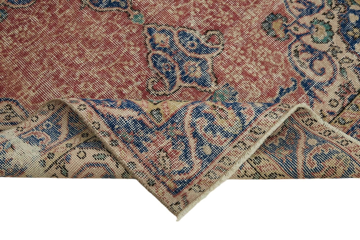 Tavik Gümüş Lacivert Madalyon Desenli El Dokuma Halı 112x216 cm – kenar detayı