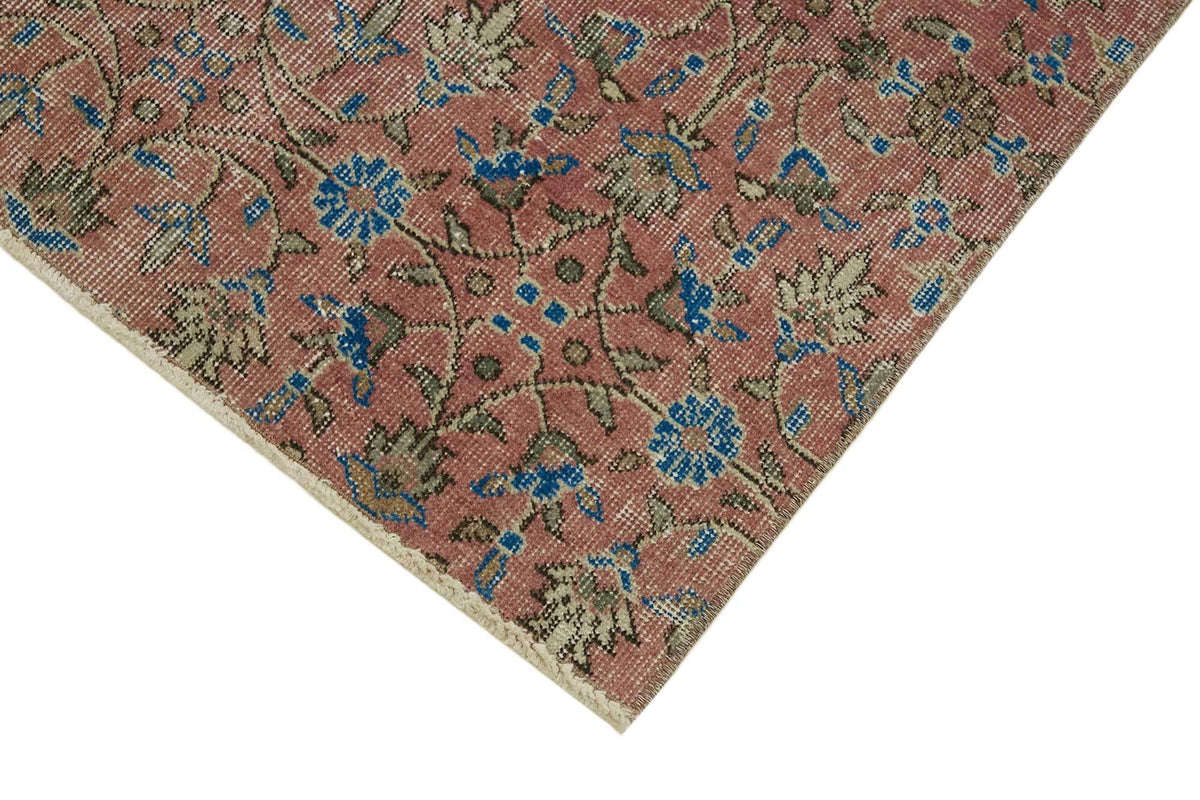Tavik Vintage Gümüş Pembe Çiçek Desenli El Dokuma Halı 101x210 cm 45823 – detay görünümü