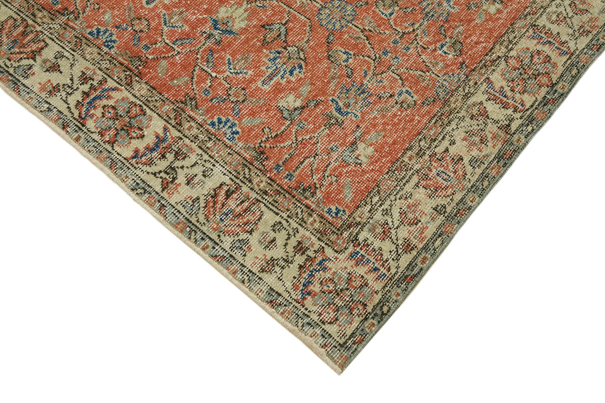 Tavik Kırmızı Dokuma Çiçek Desenli Vintage Halı 111x200 cm – detay görünümü