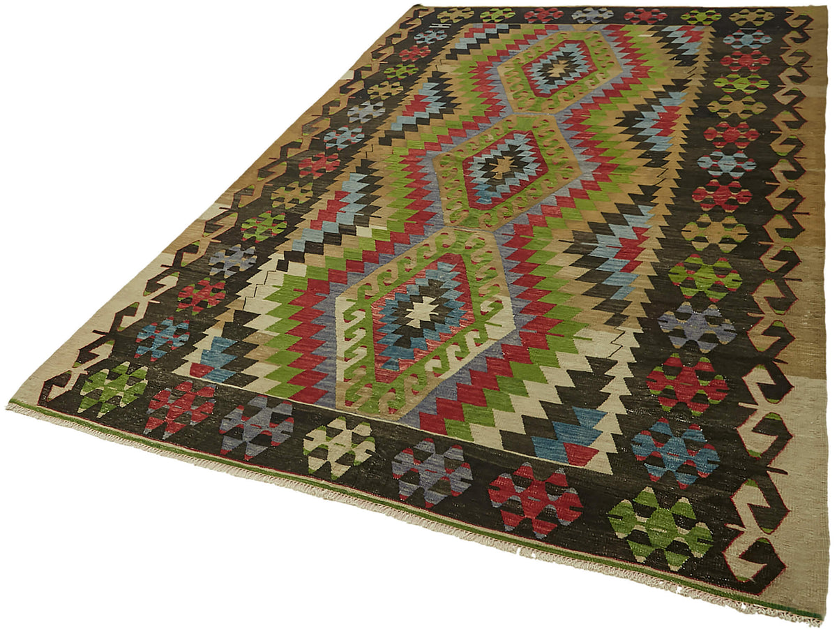 Kavro Çok Renkli Halı Geometrik Madalyon Desenli 190x292 cm – doku yakın çekim