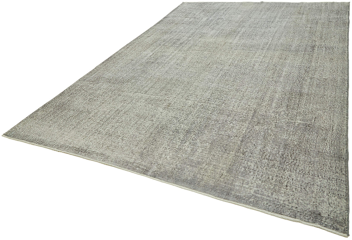 Zelko Gri Beyaz Soyut Desenli Yün ve Pamuk El Dokuma Halı 283x378 cm – doku yakın çekim