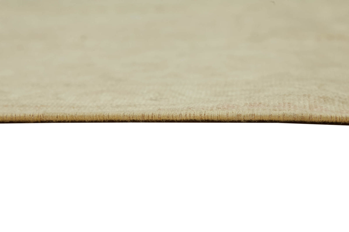 Rusvo Madalyon Desenli Bej Pembe Vintage El Dokuma Halı 254x397 cm – farklı açı