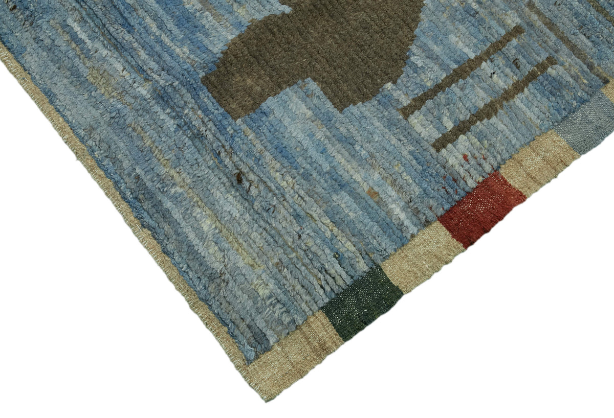 Dromar Geometrik Desenli Kahverengi Zeminli Modern Halı 303x420 cm – detay görünümü