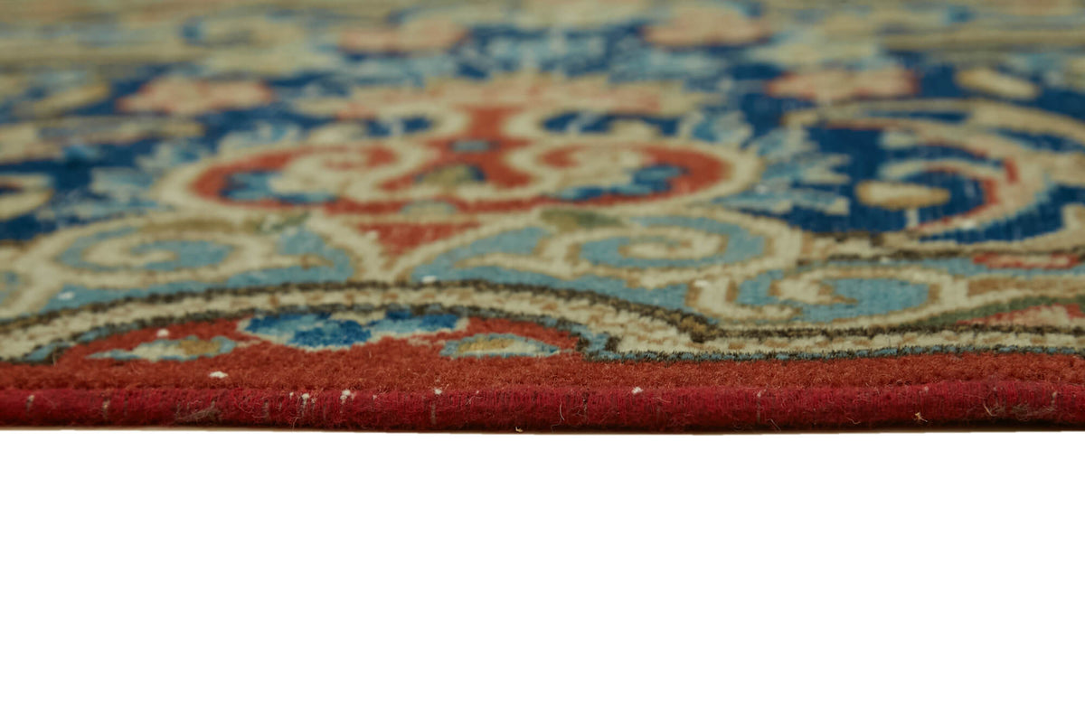 Rusvo Kırmızı Lacivert Madalyon Desenli Vintage El Dokuma Halı 267x361 cm – farklı açı