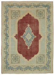 Rusvo Madalyon Desenli Kırmızı Vintage Bej Halı 265x370 cm