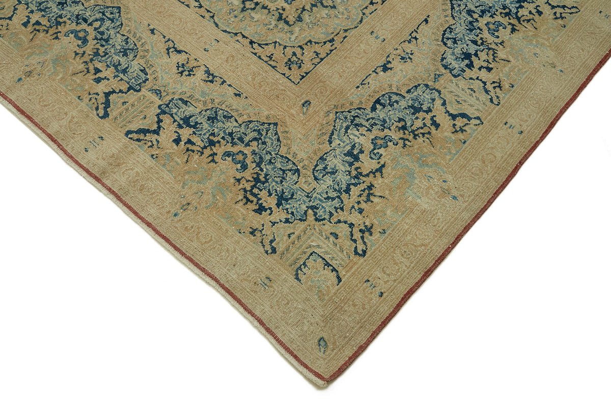 Rusvo Madalyon Desenli Kırmızı Vintage Bej Halı 265x370 cm – detay görünümü