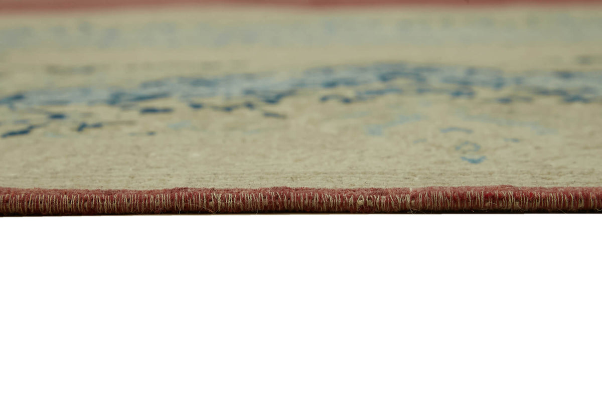 Rusvo Madalyon Desenli Kırmızı Vintage Bej Halı 265x370 cm – farklı açı