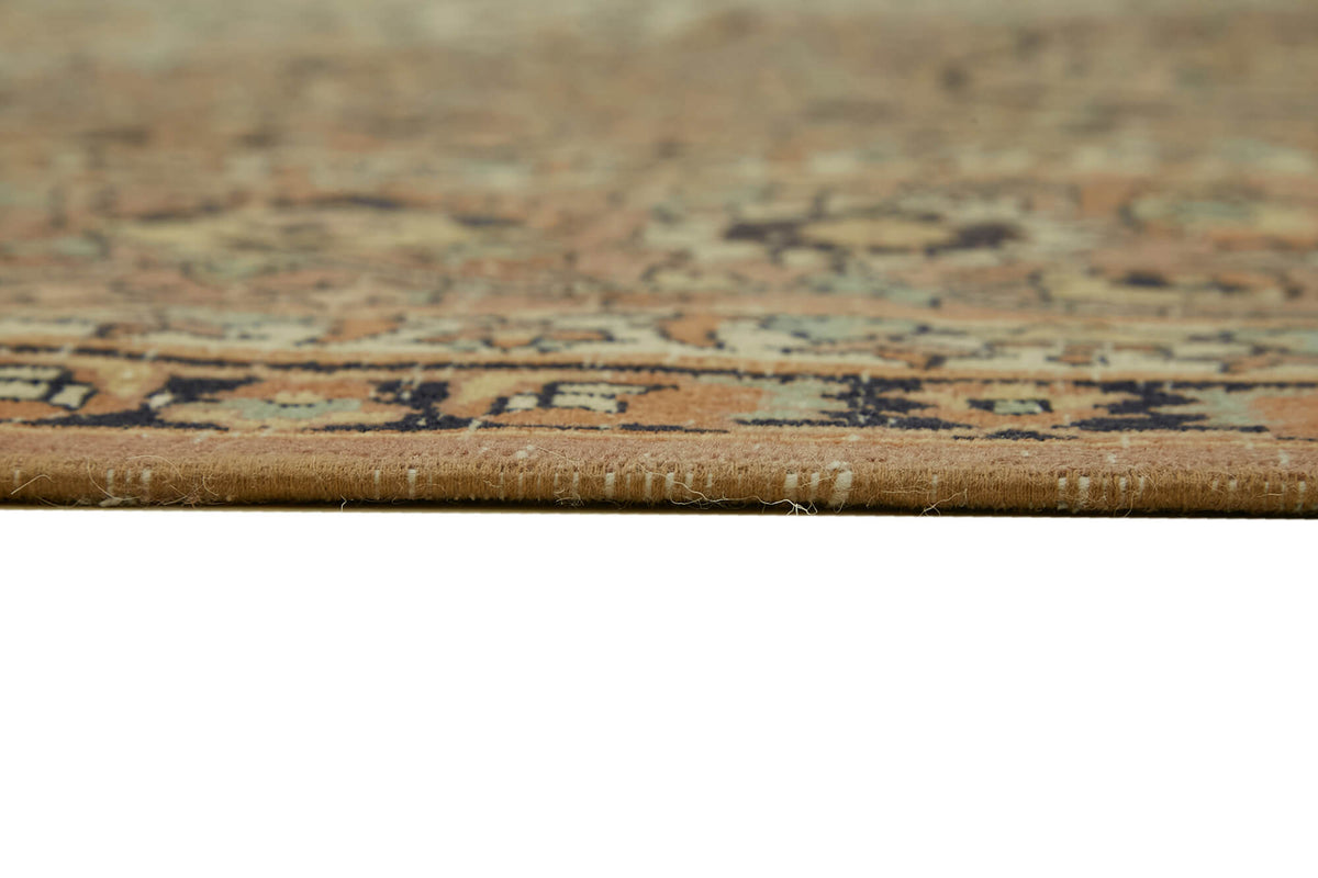 Rusvo El Dokuma Bej Kahverengi Madalyon Desenli Vintage Halı 243x345 cm – farklı açı