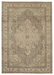 Rusvo Kahverengi Halı Bej Zeminli Vintage Madalyonlu 243x348 cm