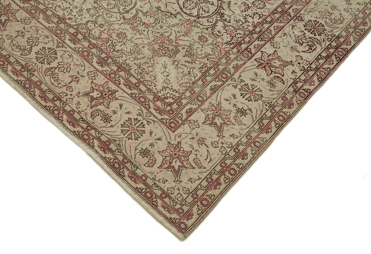 Rusvo Kahverengi Halı Bej Zeminli Vintage Madalyonlu 243x348 cm – detay görünümü