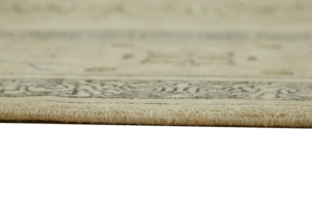 Rusvo Bej Rengi Halı Antrasit Gri Detaylı Madalyon Desenli 243x339 cm – farklı açı