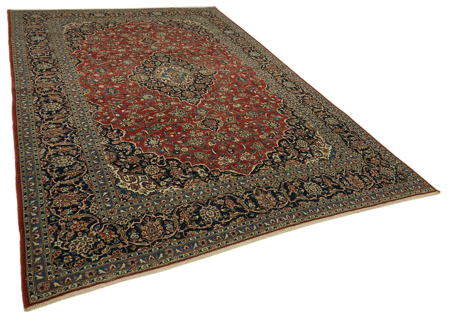 Rusvo Kırmızı Madalyon Desenli Pamuk Yün El Dokuma Halı 255x370 cm – genel görünüm