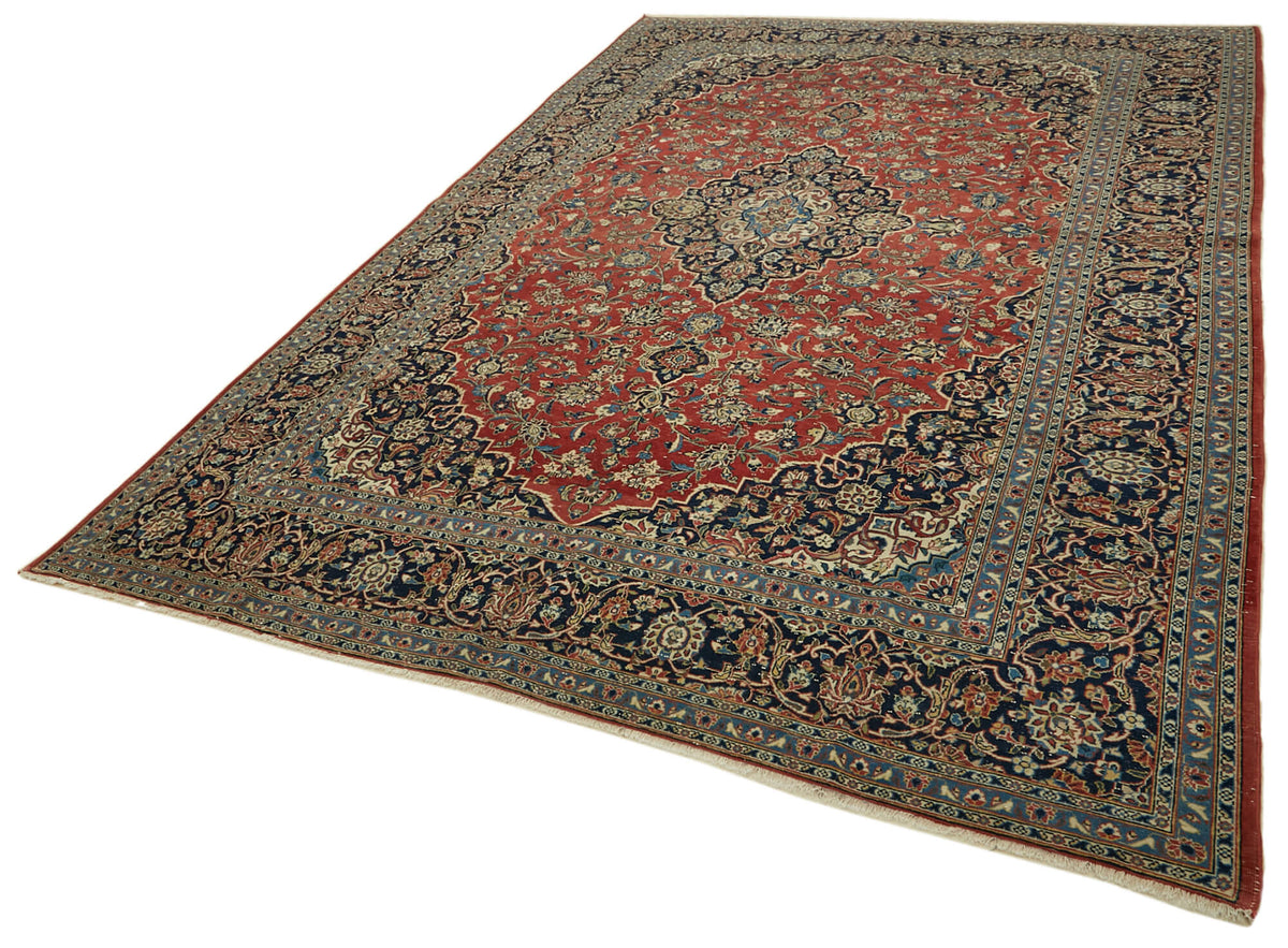 Rusvo Kırmızı Madalyon Desenli Pamuk Yün El Dokuma Halı 255x370 cm – doku yakın çekim