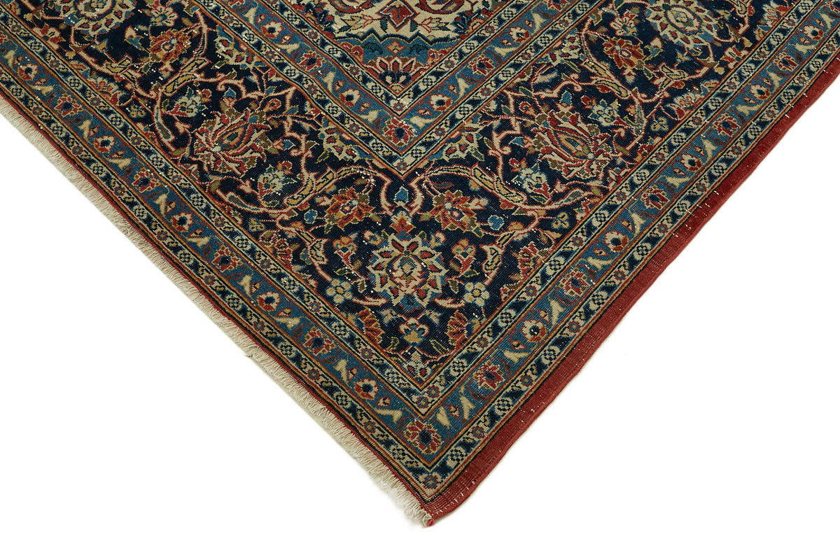 Rusvo Kırmızı Madalyon Desenli Pamuk Yün El Dokuma Halı 255x370 cm – detay görünümü