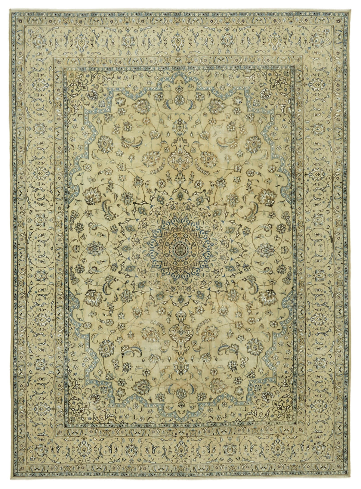 Rusvo Açık Mavi Halı Vintage Madalyon Desenli 242x342 cm 46459