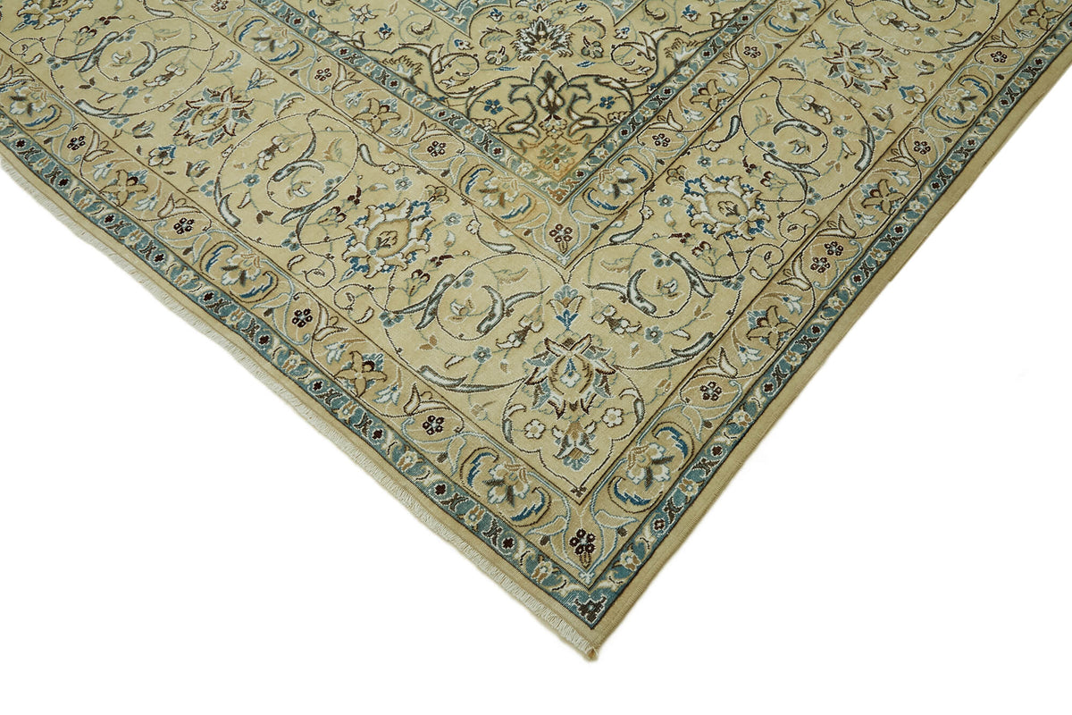 Rusvo Açık Mavi Halı Vintage Madalyon Desenli 242x342 cm 46459 – detay görünümü