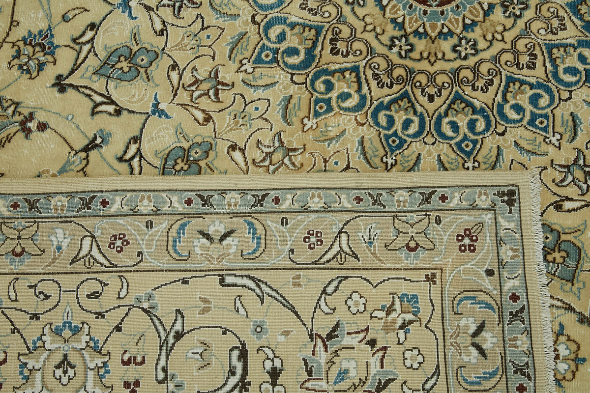 Rusvo Açık Mavi Halı Vintage Madalyon Desenli 242x342 cm 46459 – arka yüz görünümü
