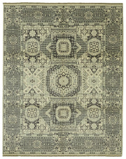 Nivro Bej Gri Geometrik Desenli Pamuk Yün El Dokuma Halı 245x310 cm