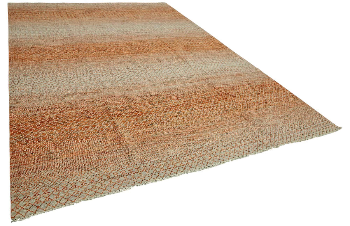 Nivro Bej Rengi Halı Modern Geometrik Desenli El Dokuma 306x425 cm – genel görünüm