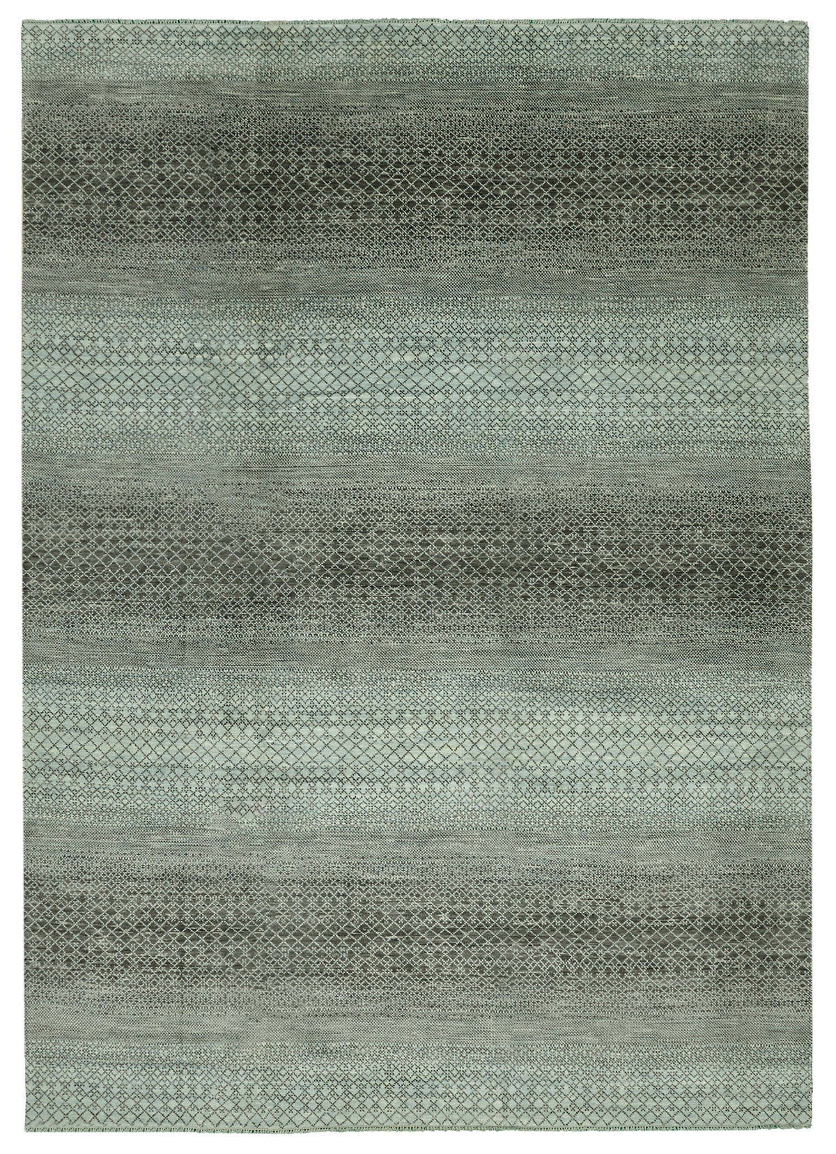 Nivro Antrasit Gri Geometrik Desenli El Dokuma Halı 303x427 cm