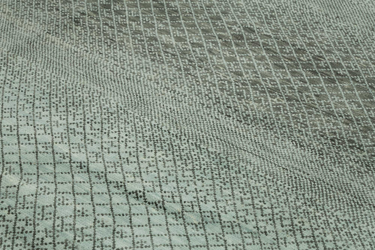 Nivro Antrasit Gri Geometrik Desenli El Dokuma Halı 303x427 cm – mekânda kullanım
