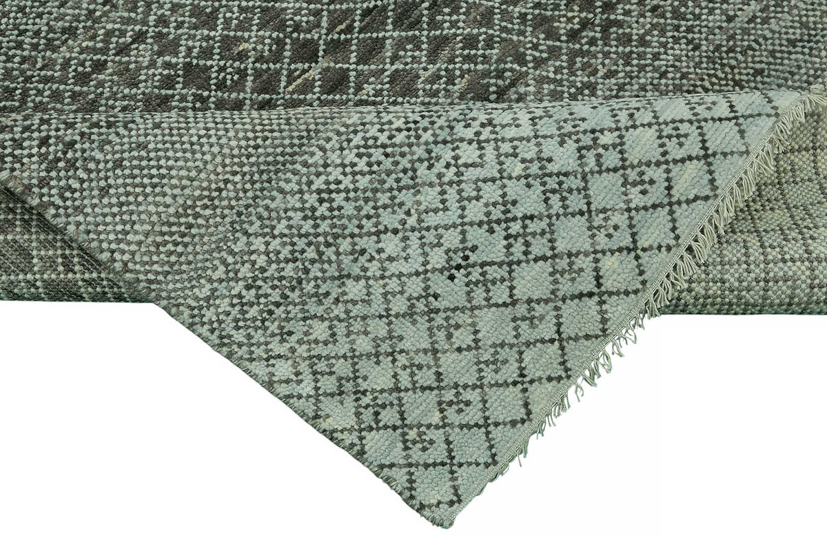 Nivro Antrasit Gri Geometrik Desenli El Dokuma Halı 303x427 cm – kenar detayı