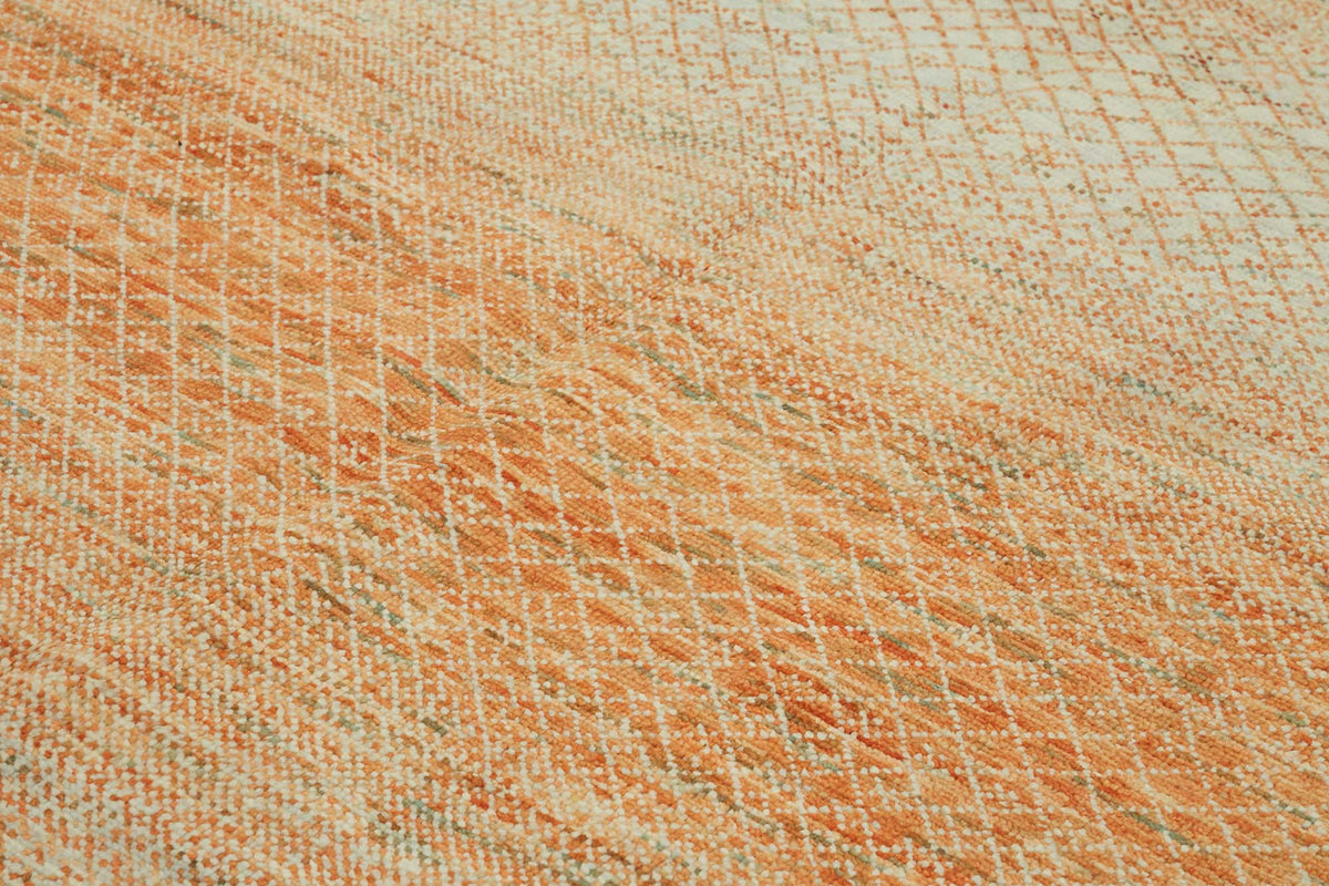 Nivro Uşak Turuncu Bej Geometrik El Dokuma Halı 276x365 cm 46550 – mekânda kullanım