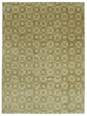 Nivro Haki Geometrik Desenli Modern Yün El Dokuma Halı 274x355 cm