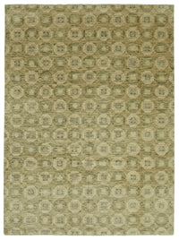 Nivro Haki Geometrik Desenli Modern Yün El Dokuma Halı 274x355 cm