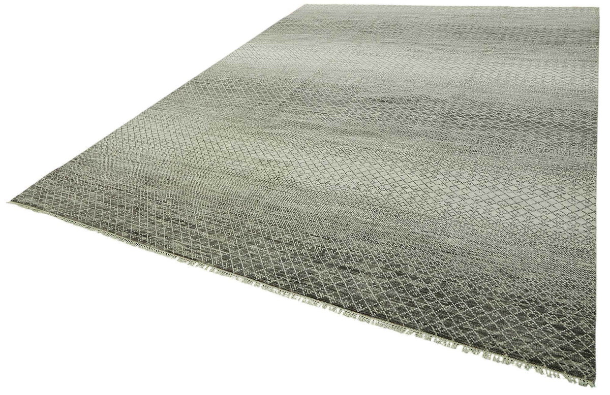 Nivro Açık Gri Halı Modern Geometrik Desenli 272x362 cm – doku yakın çekim