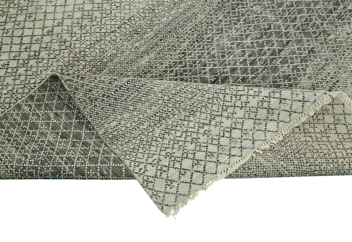 Nivro Açık Gri Halı Modern Geometrik Desenli 272x362 cm – kenar detayı
