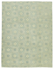 Nivro Geometrik Desenli Bej ve Mavi Dokuma Modern Halı 278x358 cm