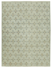 Nivro Açık Gri Halı Bej Geometrik Desenli El Dokuma 271x358 cm