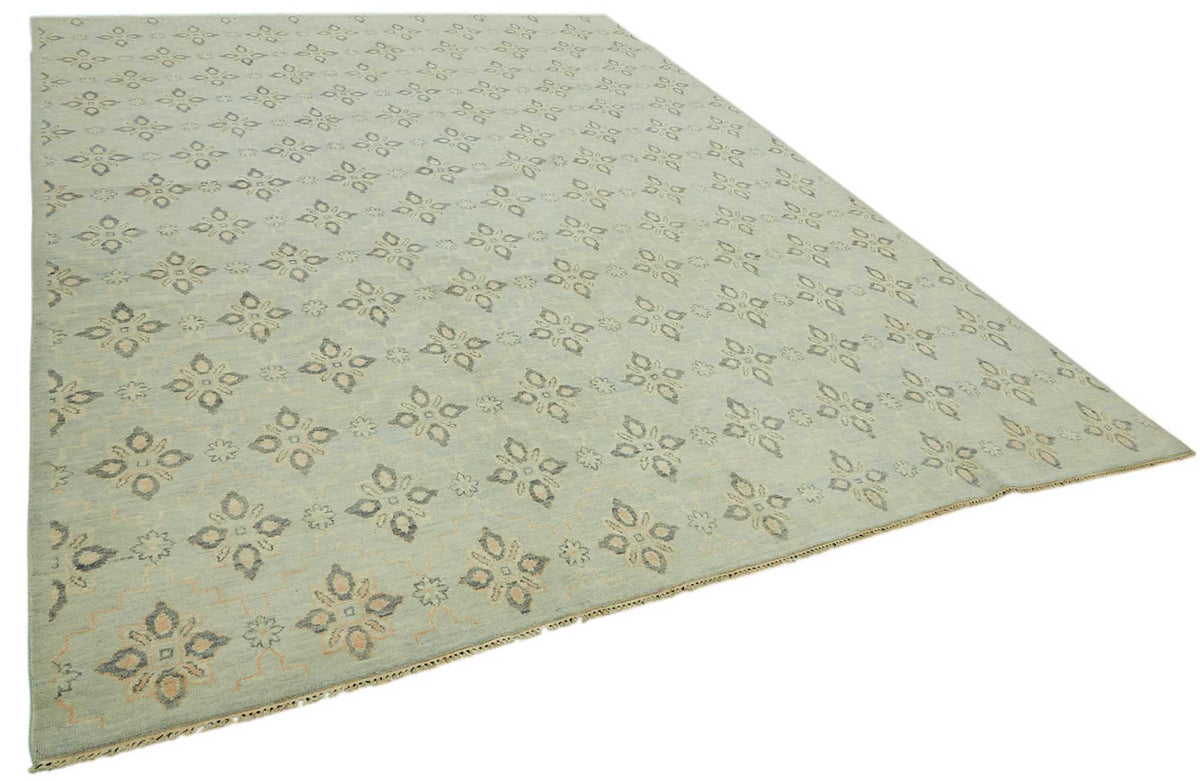 Nivro Açık Gri Halı Bej Geometrik Desenli El Dokuma 271x358 cm – genel görünüm