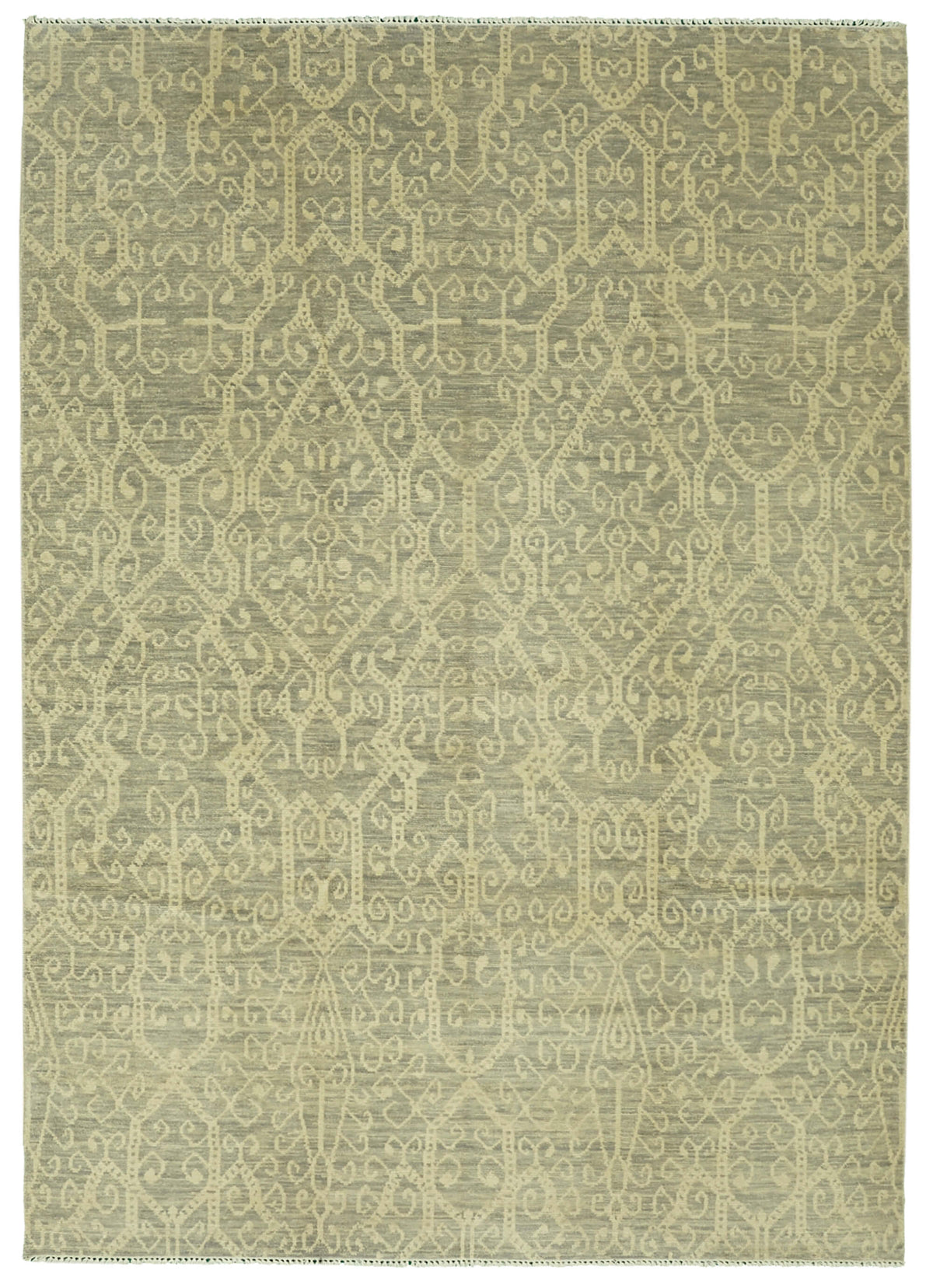 Nivro Bej Gri Geometrik Modern El Dokuma Halı 251x352 cm