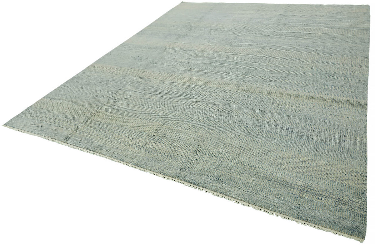 Nivro Gri Bej Düz Modern El Dokuma Halı 271x355 cm – doku yakın çekim