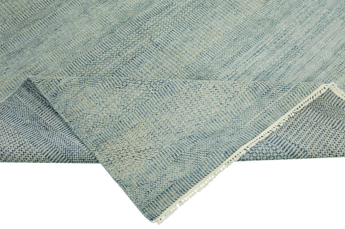 Nivro Gri Bej Düz Modern El Dokuma Halı 271x355 cm – kenar detayı