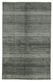 Nivro Antrasit ve Açık Gri Çizgili El Dokuma Halı 153x245 cm