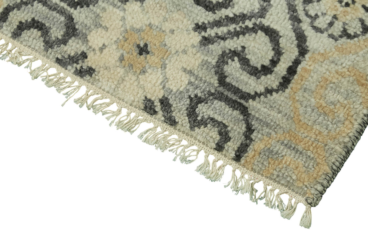 Nivro Vintage Uşak Bej Antrasit Geometrik Desenli Halı 278x362 cm 46598 – detay görünümü