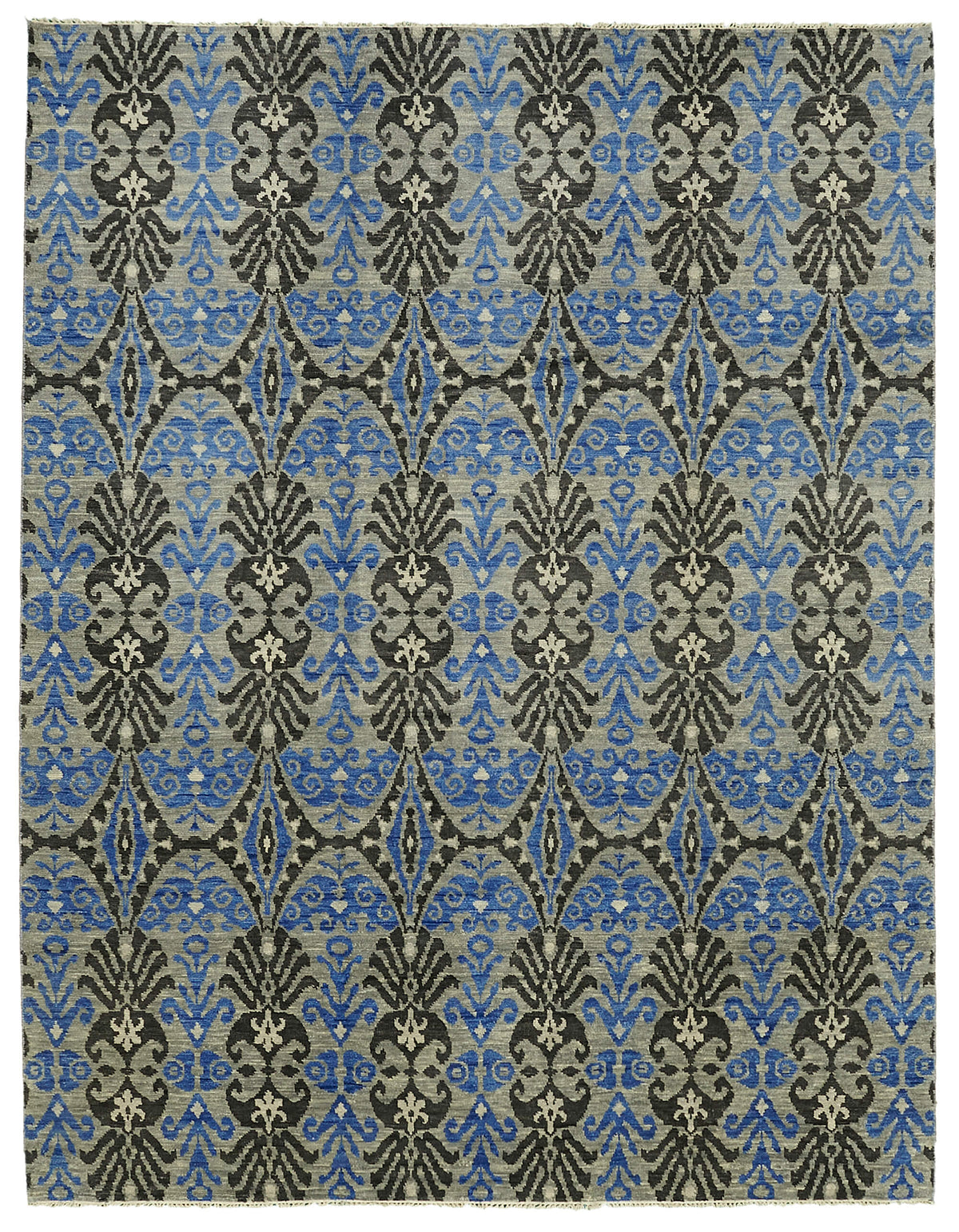 Nivro Uşak Mavi Gri Geometrik El Dokuma Halı 276x357 cm