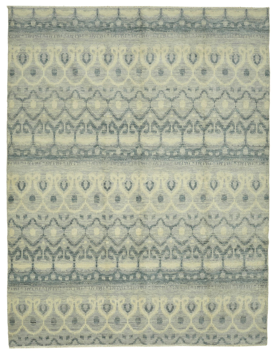 Nivro Dokuma Modern Geometrik Gri ve Krem Renkli Halı 274x355 cm