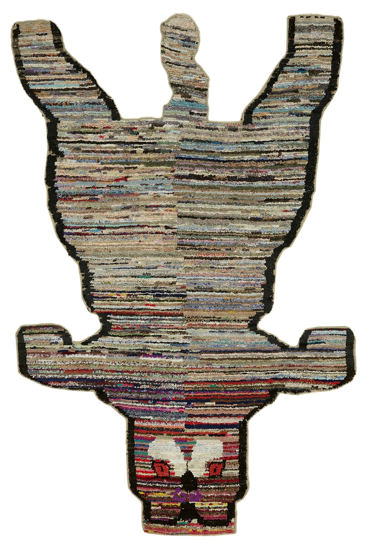 Linvar Gri Çok Renkli Soyut Desenli Modern El Dokuma Halı 196x300 cm