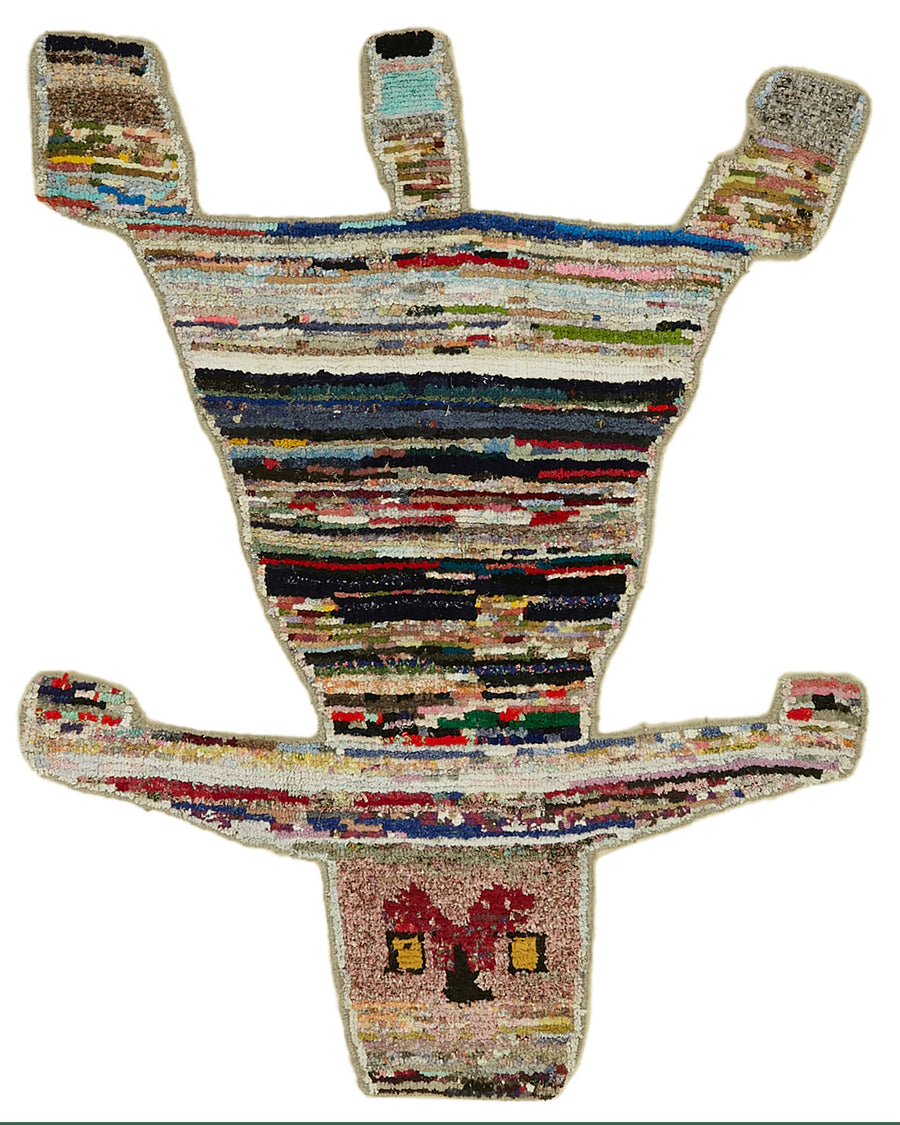 Linvar Çok Renkli Soyut Asimetrik El Dokuma Halı 160x200 cm
