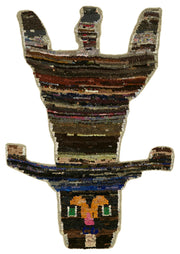 Linvar Soyut Desenli Çok Renkli Asimetrik El Dokuma Halı 140x200 cm