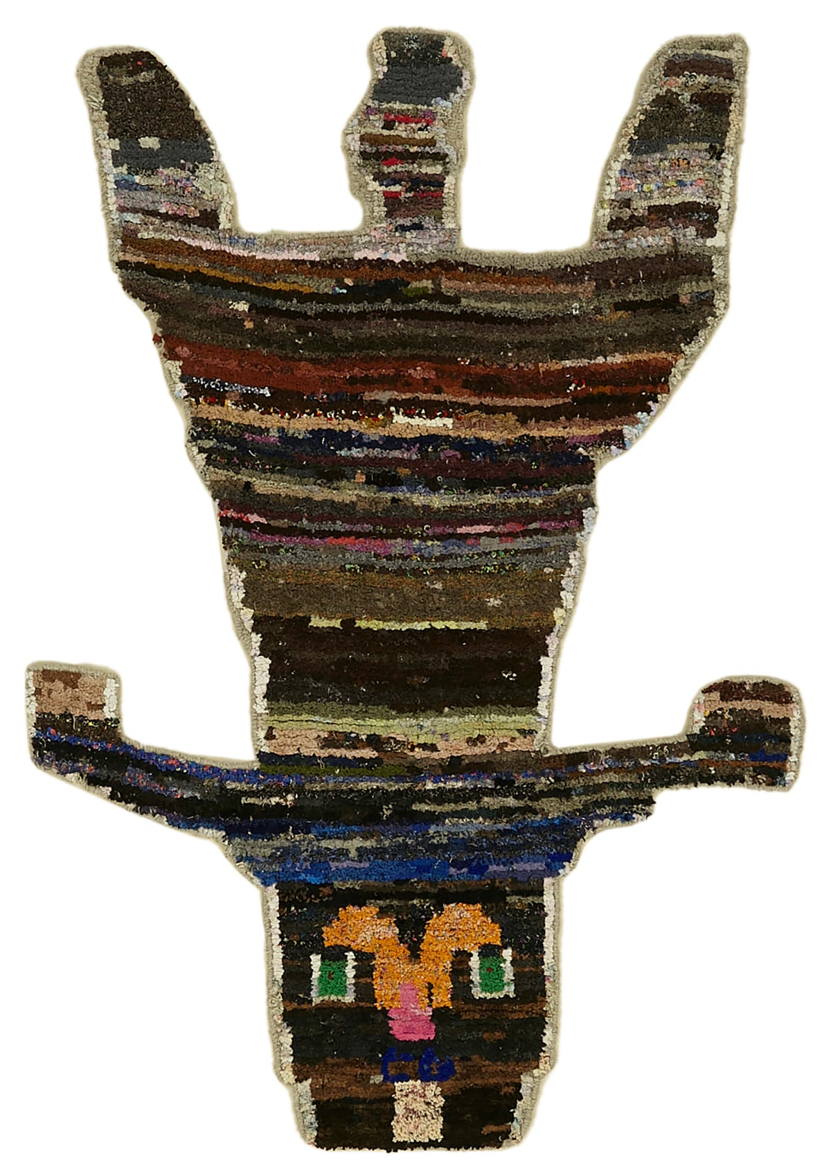 Linvar Soyut Desenli Çok Renkli Asimetrik El Dokuma Halı 140x200 cm