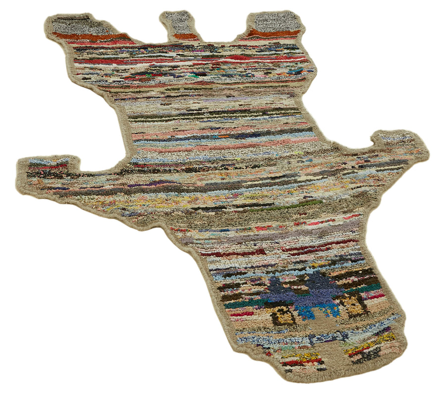 Linvar Çok Renkli Halı Gri Zeminli Canlı Çizgili 150x202 cm 46729 – genel görünüm
