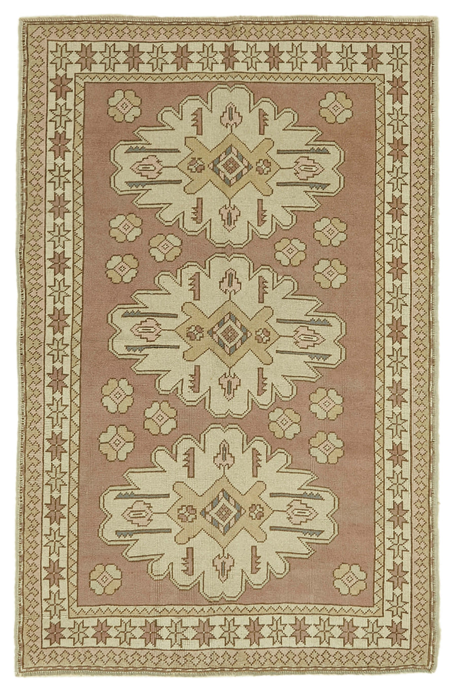 Gekro Anadolu Halısı Gümüş ve Kahverengi Geometrik Desenli 125x197 cm