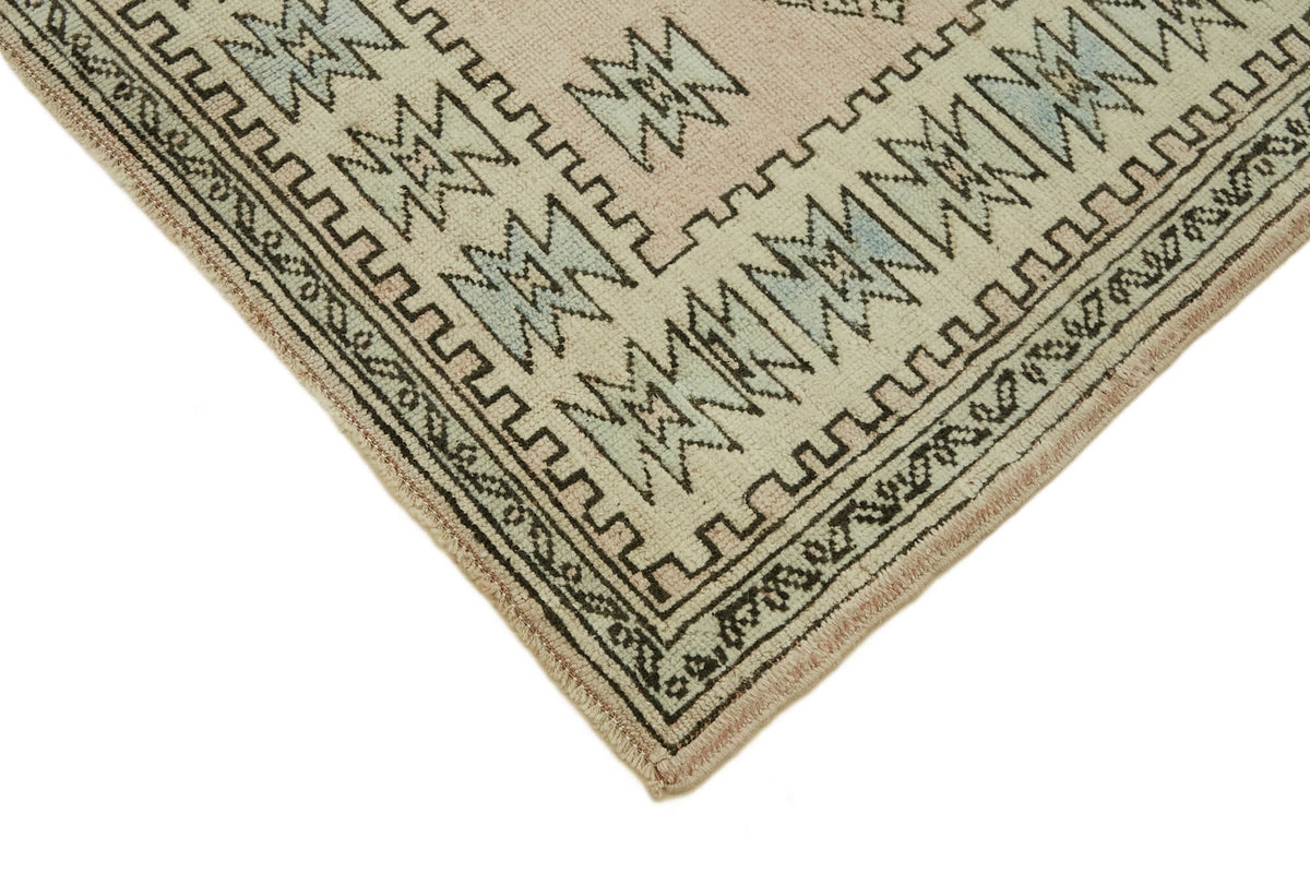 Gekro Bej Gri Geometrik Etnik El Dokuma Halı 123x199 cm – detay görünümü