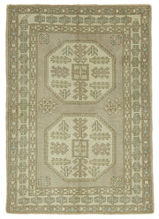 Gekro Geometrik Desenli Açık Kahverengi Etnik El Dokuma Halı 127x180 cm